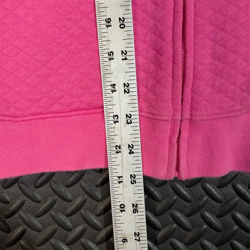 Kate Lord Golf Hot Pink Abbey Springs Full Zip Quilted Sweater‎ Women Size Large